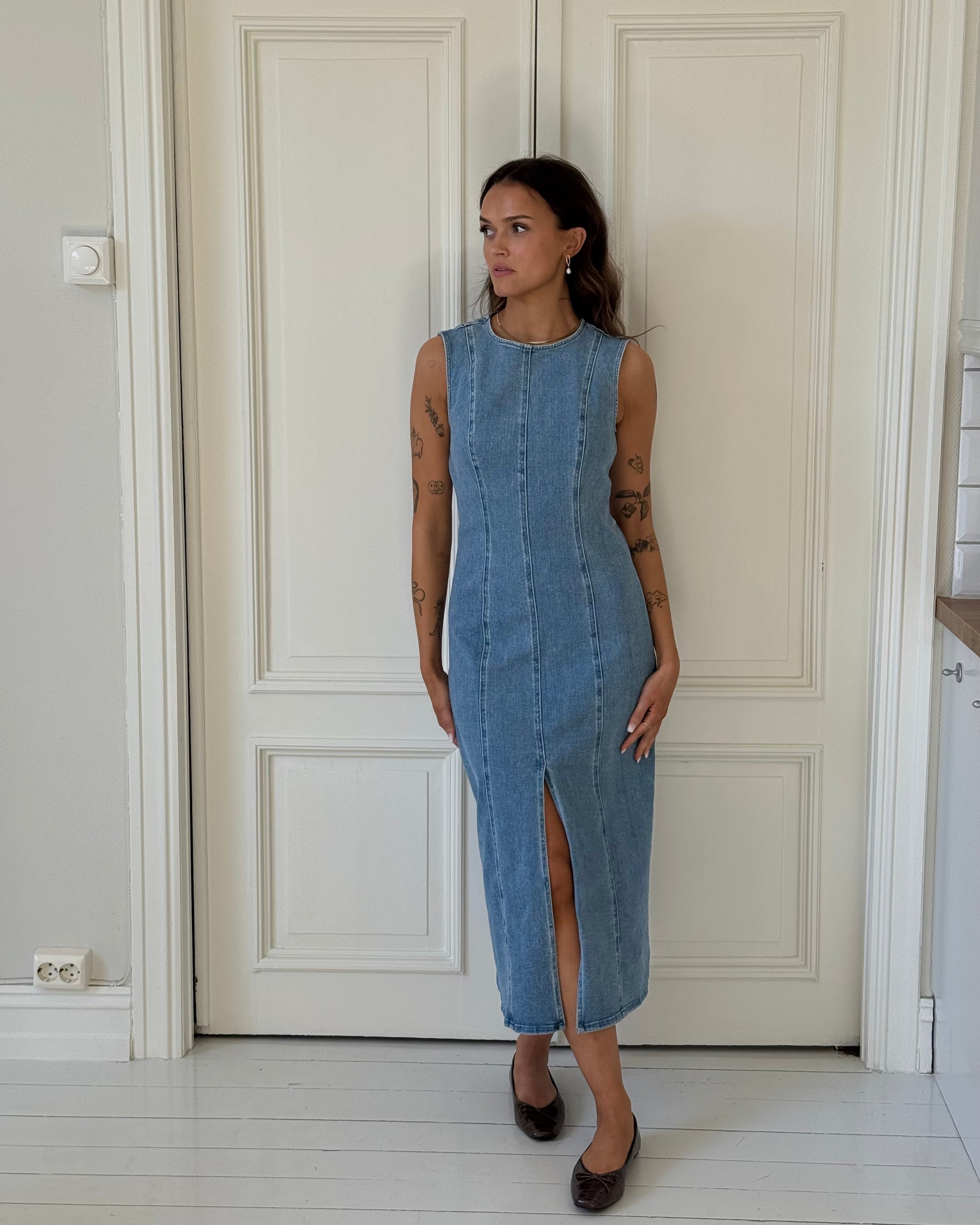 VIWINONA Long Dress - Light Blue Denim